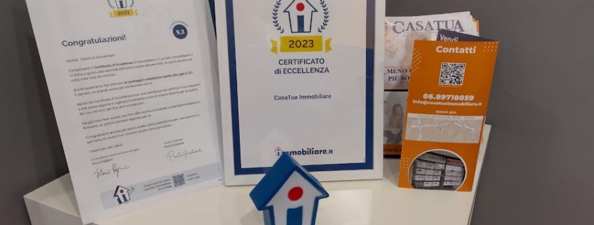 Certificato eccellenza 2023 Immobiliare.it per CasaTua